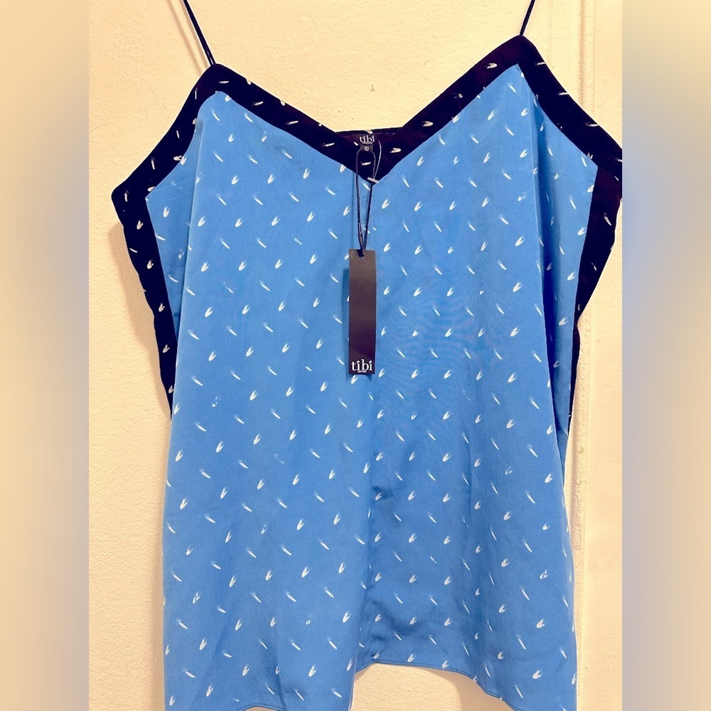 NWT TIBI TWO TONE Cami Colorblock polka dot TOP SIZE 10